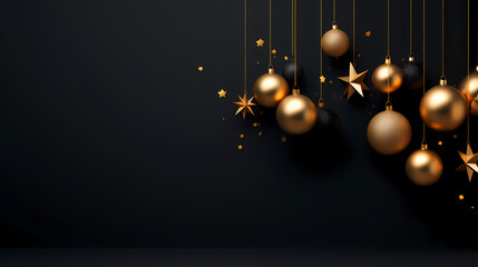 Luxurious Christmas balls on glowing bokeh background, Christmas and New Year minimalistic background