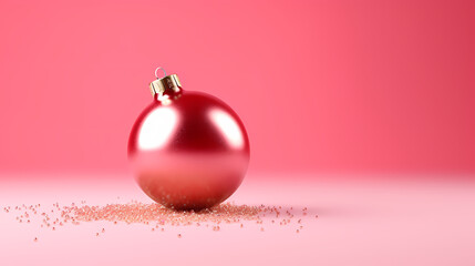 Luxurious Christmas balls on glowing bokeh background, Christmas and New Year minimalistic background