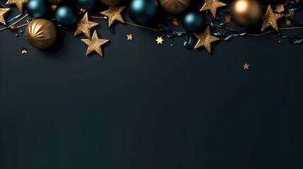 Luxurious Christmas balls on glowing bokeh background, Christmas and New Year minimalistic background