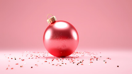 Luxurious Christmas balls on glowing bokeh background, Christmas and New Year minimalistic background