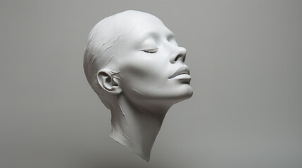 Realistic Photography of human head placed