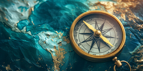 Old sea compass background - obrazy, fototapety, plakaty