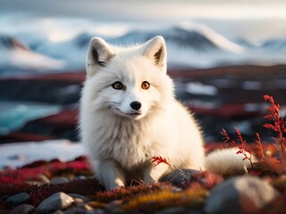 arctic fox in the snow