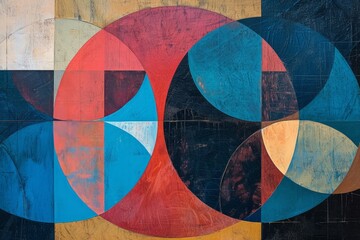Simple Geometric Shapes, Such As Circles Or Squares, Contrast Against Their Backdrops