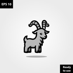 Goat happy farm logo company vector template design ready to use easy for edit