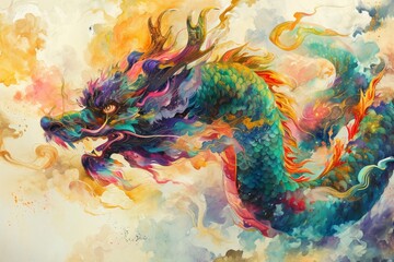 Vibrant Artwork Inspired By Chinese Culture And Mythical Elements