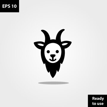 Goat happy farm logo company vector template design ready to use easy for edit