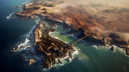 Fototapeten aerial view shore mining © sugastocks