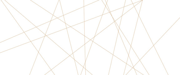 Abstract luxury gold geometric random chaotic lines with many squares and triangles shape on white background. Abstract golden lines pattern texture business background.	
