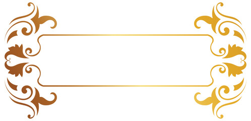 decorative border Rich gold wedding card