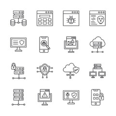 set of icons Cyber Security