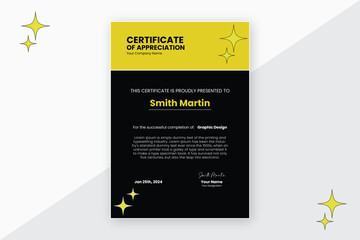 Abstract Certificate of Appreciation, Acknowledgment of Excellence, Employee of the Month Template