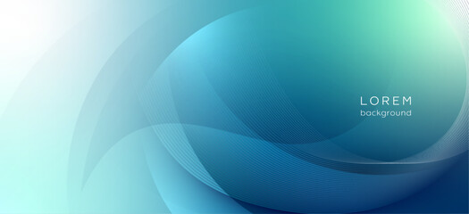 Aquamarine elegant abstract composition with smooth lines.