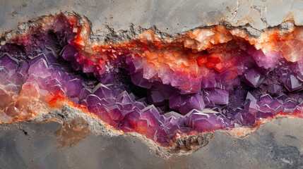 Marble with abstract red and purple inserts that give the surface mystery and in - obrazy, fototapety, plakaty
