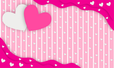 Valentine's background with pink heart, cards,wedding cards. the meaning of love 