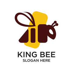 Bee logo design simple concept Premium Vector