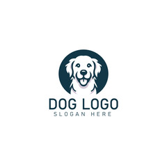 simple minimal dog care logo design
