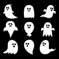 set of halloween ghosts