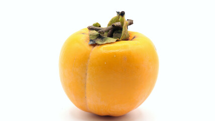 closeup of a persimmon on white background 