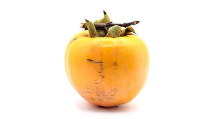 closeup of a persimmon on white background 