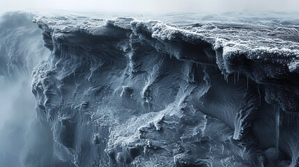 The corrugated texture of the frozen lava with deep furrows and in the depressed patter