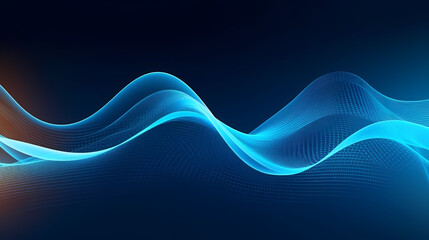 Futuristic technology background of digital glowing waves and network system