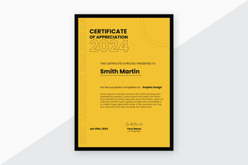 Certificate of Appreciation, Abstract Appreciation Award for Employees Vector, Certificate of Appreciation Template Design