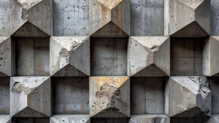The texture of the concrete block with a visible geometric structure forming patter
