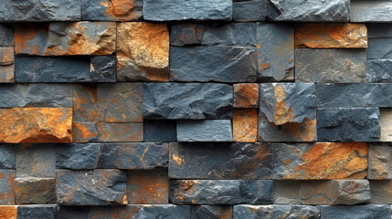 The texture of the stone on the tiles with dark shades, giving the walls a strict and soli - obrazy, fototapety, plakaty