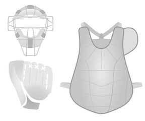 Baseball catcher's set. vector illustration