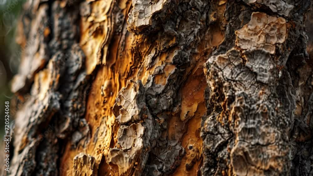 Poster observing the intricate patterns of tree bark, each one unique and beautiful.