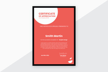 Certificate of Appreciation, Abstract Appreciation Award for Employees Vector, Certificate of Appreciation Template Design