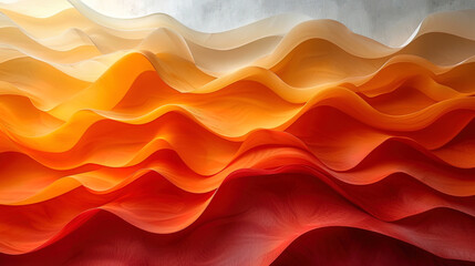 Fototapeta premium Wallpaper with a pattern of smooth waves and warm shades a pattern that creates a feeling of smoothness and heat, which gives the walls c