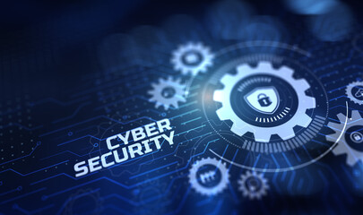 Cyber security data protection privacy concept on virtual screen.