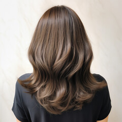 Naklejka premium Women's hair salons highlight hair and layered cut style