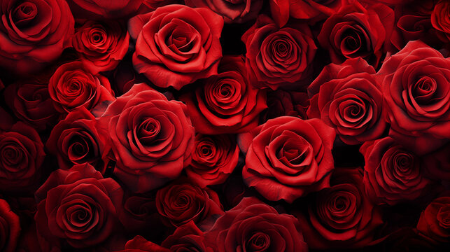 Abstract red roses art background