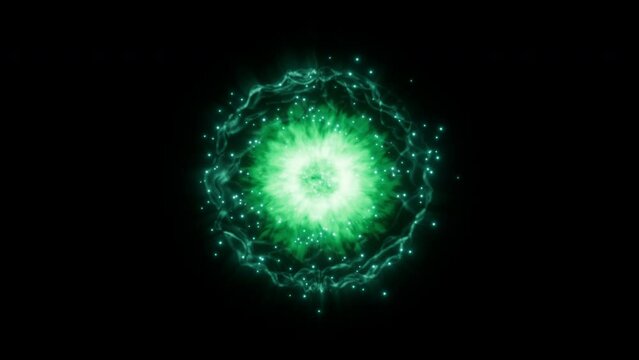 エナジーボールループムービー Energy ball  A glowing Inferno ball bursts with energy (4k Loop)