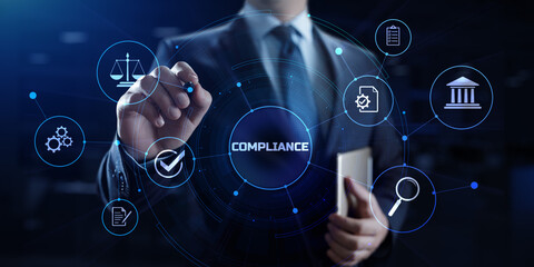 Compliance rules regulation policy law. Business technology concept. - obrazy, fototapety, plakaty
