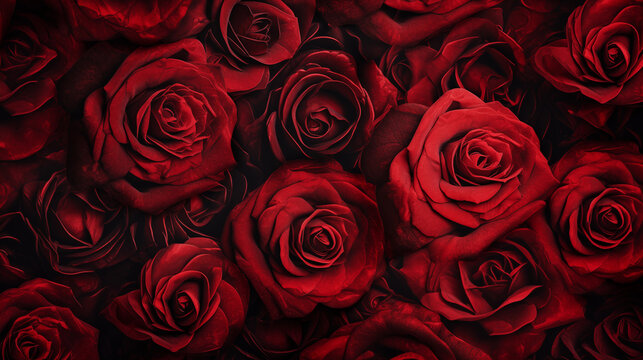 Abstract red roses art background