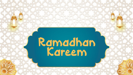 BACKGROUND RAMADHAN KAREEM COLOR BLUE WHITE