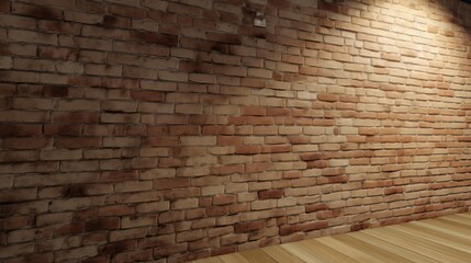wall with clay brick blocks and wooden floor