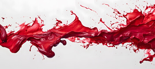 Liquid Paint red splash on white background