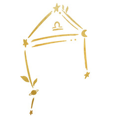 Gold Foil Constellation Libra