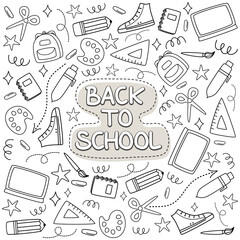 Back to school hand writing doodle vector