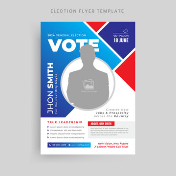 Election flyer design with clean and modern A4 size template design