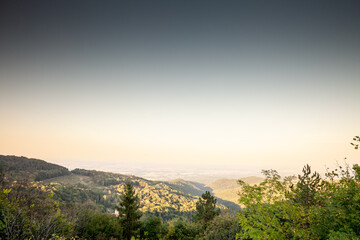 Picture of a an aerial panorama of Papuk mountains in Croatia. Papuk Nature Park is located in the mountainous forest areas of Papuk , and was declared a nature park on April 23, 1999