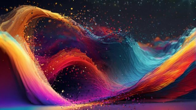 abstract colorful wave background video animation, Seamless Animation Video Background in 4K Resolution	