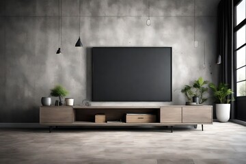 a modern living room interior design concept with a concrete texture wall background for  image