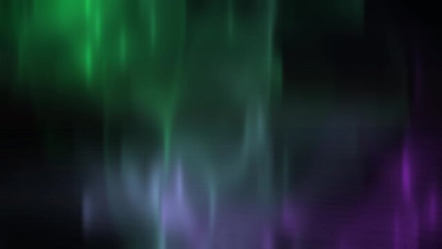 Animation of soft colorful aurora borealis on black background