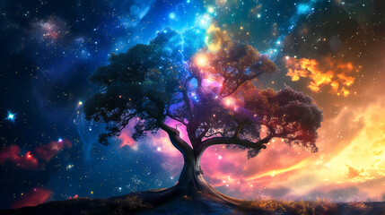 Surreal cosmic life tree